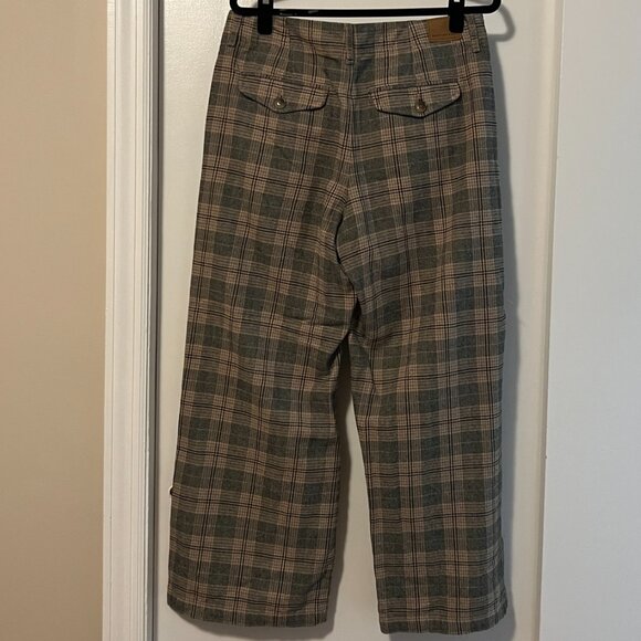 American Eagle Super High-Rise Baggy Wide Leg Jeans, Plaid - Size 10 Short - Picture 8 of 12